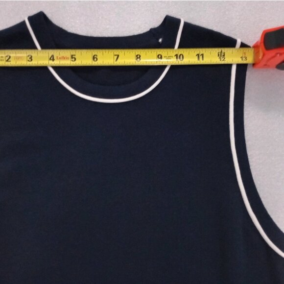Zara Women's Blue Knit Sweater Vest Contrast trim Sleeveless Modern Minimalist M - Picture 2 of 6
